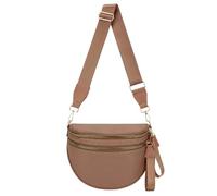 Pure Color - Riñonera cruzada de nailon, espaciosa bolsa de pecho, Brown, Riñonera cruzada de color puro
