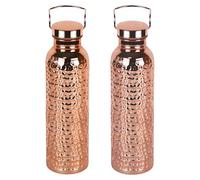 Pure Copper Water Bottle - 800ml Drinking Flask, Metal Hydration Bottle, Copper Beverage Container Leak Resistant Screw Top Portable Design, Reusable Travel Water Flask, Hiking Camping Outdoor Kitchen