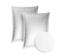 Pure Cotton Juego de 2 Fundas de Almohada de 63 x 63 cm, 100% algodón orgánico de 200 Hilos, 120 g/m², fáciles de Planchar, Suaves, seguras, sin sustancias nocivas, Certificado Öko-Tex, Silueta, Azul