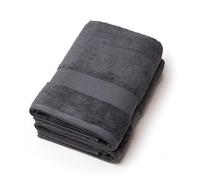 Pure Cotton - Juego de 2 Toallas de baño (algodón Peinado, 570 g/m², Certificado Oeko-Tex, Lavable a 40 °C, 2 Piezas, Alfombrillas de baño absorbentes, 70 x 140 cm), Color Gris Oscuro