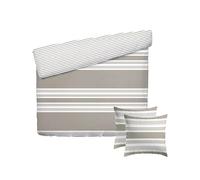 Pure Cotton - Juego de Cama de 3 Piezas para 2 Personas, Funda nórdica de 240 x 220 cm y 2 Fundas de Almohada de 63 x 63 cm, 100% satén de algodón, 80 Hilos, Certificado Öko-Tex - Erida, Color Topo