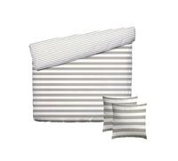 Pure Cotton - Juego de Cama de 3 Piezas para 2 Personas, Funda nórdica de 240 x 220 cm y 2 Fundas de Almohada de 63 x 63 cm, 100% satén de algodón, 80 Hilos, Certificado Öko-Tex - escoria Marina