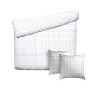 Pure Cotton Juego de Cama Doble de 3 Piezas - Funda nórdica de 260 x 240 cm y 2 Fundas de Almohada de 63 x 63 cm - 100% satén de algodón de 200 Hilos, 120 g/m² - Certificado Öko-Tex - Carreaux Blanco