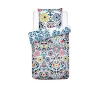 Pure Cotton Love Stories, Multico - Juego de Funda de edredón + 1 Funda de Almohada, Ropa de Cama de satén de algodón, 140 x 220 cm + 50 x 70 cm