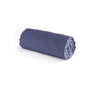 Pure Cotton - Sábana Bajera 100% de satén de algodón, Ropa de Cama Elegante, Suave, Estilo y Comodidad, Lavable a 40 °C, 135 x 200 x 30 cm, Color Azul Oscuro