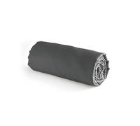 Pure Cotton - Sábana Bajera 100% satén de algodón, Ropa de Cama Elegante y Suave, estándar 100 de Oeko-Tex - Lavable a 40 °C - 90 x 200 x 30 cm - Lisa Gris Oscuro