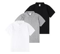 Pure Cotton Short-Sleeve Polo Shirt, Elastic Cuff T-Shirt, Base Layer, Henley Button-up Top for Men.
