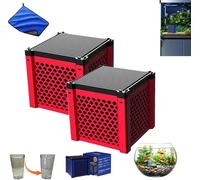 Pure Cube Water Trough Filter 2.0, Eco-Aquarium Water Trough Purifier, Activated Carbon for Fish Tanks, Horse Troughs, Ponds & Livestock Tanks (Red,2 PCS)