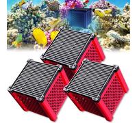 Pure Cube Water Trough Filter 2.0, Eco-Aquarium Water Trough Purifier, Activated Carbon for Fish Tanks, Horse Troughs, Ponds & Livestock Tanks (Red,3 PCS)