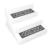 Pure Garden 82-YJ440B Juego antideslizantes para peldaños de madera, alfombra decorativa resistente con agarre de control de tracción, alfombrillas de goma para exteriores (color negro), Conjunto De 2