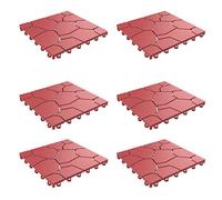 Pure Garden - Azulejos de Patio y terraza? Pavimentos entrelazados con Aspecto de ladrillo para Exteriores, Resistentes a la Intemperie y Antideslizantes, tapete Cuadrado para Bricolaje (Rojo