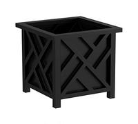 Pure Garden Caja Cuadrada para macetas, contenedor de celosía Negra para Flores y Plantas, Incluye Inserto Inferior, Maceta al Aire Libre, jardín, Patio y Porche, Polipropileno, 14.75 Pulgadas