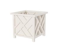 Pure Garden Caja Cuadrada para macetas, Recipiente de celosía Blanca para Flores y Plantas, Incluye Inserto Inferior, Maceta al Aire Libre, jardín, Patio y Porche, 14.75 Pulgadas