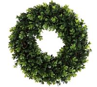 Pure Garden Corona de boj de 12 Pulgadas, Corona Artificial Redonda Resistente a los Rayos UV para Primavera, Verano, otoño o Invierno, Coronas para Interiores y Exteriores para Puerta Delantera