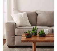 Pure Garden - Juego de 3 Plantas suculentas Artificiales en macetas de Piedra sintética, Varios tamaños, decoración Realista para el hogar