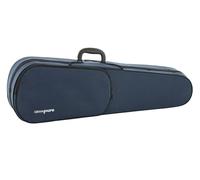 PURE GEWA Estuche de violín en forma azul oscuro/terciopelo gris claro con bolsillo para partituras y correas de mochila 3/4