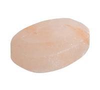 Pure Himalayan Salt Works Piedra de masaje ovalada plana, piedra tallada a mano de cristal rosa para terapia de masaje, desodorante y exfoliantes de sal y azúcar, 2.5 pulgadas de ancho x 3.5 pulgadas