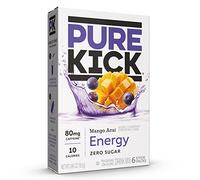 PURE KICK Energy Singles To Go - Mezcla de bebidas de mango, incluye 3 cajas con 6 paquetes en cada caja, 18 paquetes en total
