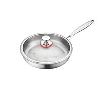 Pure Metal Frying Pan, Pure Metal Hammered Pan with Lid, Non-Stick Without Coating, Heavy-Duty Scratch-Resistant Cookware, Lightweight Skillet for All Cooktops