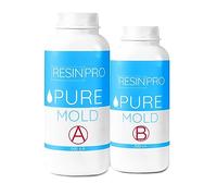 RESIN PRO Pure Mold: Goma De Silicona Líquida (1 Kg) Translúcida y Rápida para Crear Moldes para Resinas Epoxi De Poliuretano Cera Jabón Yeso Cemento - Dureza 13 Shores - 100% Made in Italy