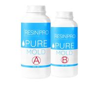 Pure Mold: Goma De Silicona Líquida (200 Gr) Translúcida y Rápida Para Crear Moldes Para Resinas Epoxi De Poliuretano Cera Jabón Yeso Cemento - Dureza 13 Shores - 100% Made in Italy