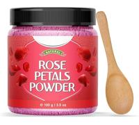 Pure & Natural Rose Petal Powder for Skeen & Hair Supports Tanning & Glowing Skeen Face Pack Mask with Wooden Spoon - 100g | 3.5 Oz