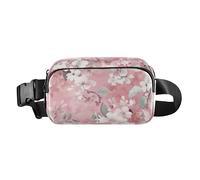 Pure Pale Peach - Elegante riñonera cruzada para mujeres, hombres, adolescentes, mini bolsa cruzada con correa ajustable para viajes, correr, senderismo