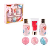 PURE PASSION Juego de ducha y baño, 6 piezas, incluye loción corporal de 50 ml, Fizzers 3 x 60 g, gel de ducha de 100 ml y baño de burbujas