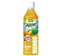Pure Plus Bebida con pulpa de aloe en piezas sabor mango sin conservantes colorantes, 0% grasas, Premium 500 ml x 20 unidades