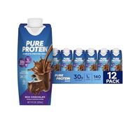 Pure Protein Batido de Alto Valor Biológico Bajo en Azúcar Apto Dietas Keto con Vitaminas Minerales Esenciales Sin Gluten para Entrenamiento - Chocolate Intenso - Paquete de 12 (199 caracteres)