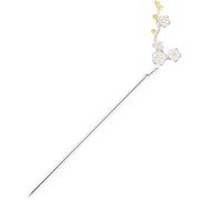 Pure Silver Vintage Palace Flowers Hairpin Chinese Style Hanfu Handmade Original Accessories Jewelry(Two tone gold)