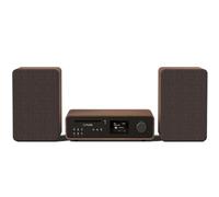 Pure Sistema de música HiFi estéreo clásico - Radio Internet, Dab+/FM, Bluetooth 5.2, Reproductor de CD, USB, Spotify Connect, AUX, Entrada óptica, Sonido Estéreo 100W - Coffee Black/Walnut