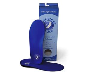 Pure Stride Bold Professional - Ortesis de longitud completa - Soporte de zapatos para metatarsios, arco alto, pies planos, alivio del dolor para fascitis plantar, arco, talón, Bold Blue, M 13-13.5