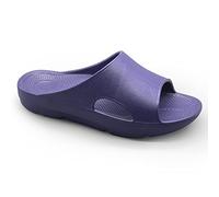 Pure Stride Sandalias terapéuticas para fascitis plantar, metatarsiano y talón, para alivio del dolor y soporte del arco de pies, azul marino, talla 11/talla de mujer 12