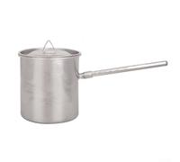 Pure Ti - Taza ligera para hervir con mango extraíble, equipo esencial para aventureros (plata)