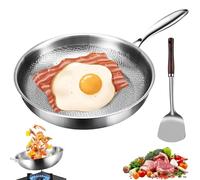 Pure Titanium Hammered Pan Pro, sartén martillada de acero inoxidable Pro, sartenes físicamente antiadherentes, resistentes a los arañazos, calentamiento uniforme (10.25 pulgadas)