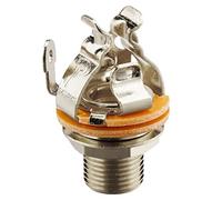 Pure Tone Jack Hembra Cromado Mono con Agarre Total para Amplificador Guitarra Bajo o Pedal de Efectos