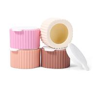 Pure Vie 4 Piezas Silicona Cosmética Contenedores, Antigoteo Portátiles Rellenable Viaje Tarros Vacíos Maquillaje Botella Tarros Crema Multifunción, Polvos, Joyas, Recipientes Aseo, BPA Free
