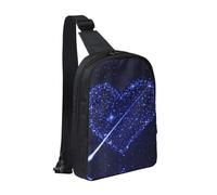 Pure Wine Red - Bolsa de pecho con doble bolsillo, perfecta para conciertos, deportes, viajes, ciclismo y senderismo, mochila cruzada, Corazón de estrella fugaz, Talla única