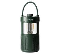 Pure Woodland Glow Altavoz Exterior con Lámpara LED (Bluetooth 5.3, Sonido de 360°, IPX6, portátil, batería de 14 Horas jardín y Camping) Verde
