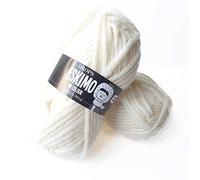 Pure Wool - Hilo de tejer supervoluminoso de lana pura para tejer, 1.8 oz 55 yardas por bola (01 blanco)