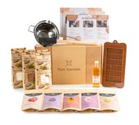 Pure Xocolate Kit de Chocolate DIY - Haz Chocolate Blanco, Negro y con Leche - Incluye Jarabe de Agave, Molde de Silicona, Termómetro, Bol, Espátula - Vegano, Bajo en Azúcar, sin Gluten ni Lactosa