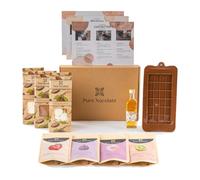 Pure Xocolate Kit de chocolate DIY - Kit para hacer chocolate - Vegano - Alternativa sin lactosa - Ideas de regalo de chocolate para niños, mujeres y hombres - Incluye molde de silicona y recetas