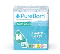 PureBorn Pañal Bañador Desechable, Swim Pants, Talla M (6-11kg), 18 unidades, Diseñados para la Playa y la Piscina, Ultra-Suaves, Elásticos, Sin Fugas, Estampados de Verano