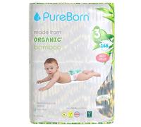 PureBorn Pañales Bebé Ecológicos de Bambú, Talla 3 (5,5-8 kg), 168 piezas (3 x 56), Hipoalergénicos, Ultrasuaves, Estampado Surtido