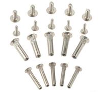 PureBowlic 10 tuercas de férula macho-hembra con remache a presión de acero al carbono, para montaje de armario, proyectos de carpintería, plateado, (M8)