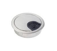 PureBowlic 2 fundas para agujeros de cable de escritorio, 50 mm, ojales de escritorio de aleación de zinc para gestión de cables, organizadores de cables redondos para oficina en casa, acabado de