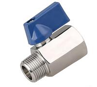 PureBowlic Acero inoxidable 304 para mini válvula de bola para roscas interiores y exteriores, ajuste compacto DN6-DN25 para control de flujo de gas de agua en espacios reducidos, a prueba de fugas
