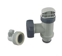 PureBowlic Adaptador de manguera de émbolo de piscina para válvula de cierre de piscina Intex sobre el suelo con juntas, accesorio de repuesto de plástico resistente a fugas para sistema de bomba de
