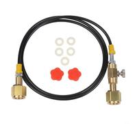 PureBowlic Adaptador de tanque CGA320 a CGA320 para SodaStream, para TERRA, conector de cilindro de latón para manguera de alta presión de 60 pulgadas y válvula de desgasificación para tanques de 5